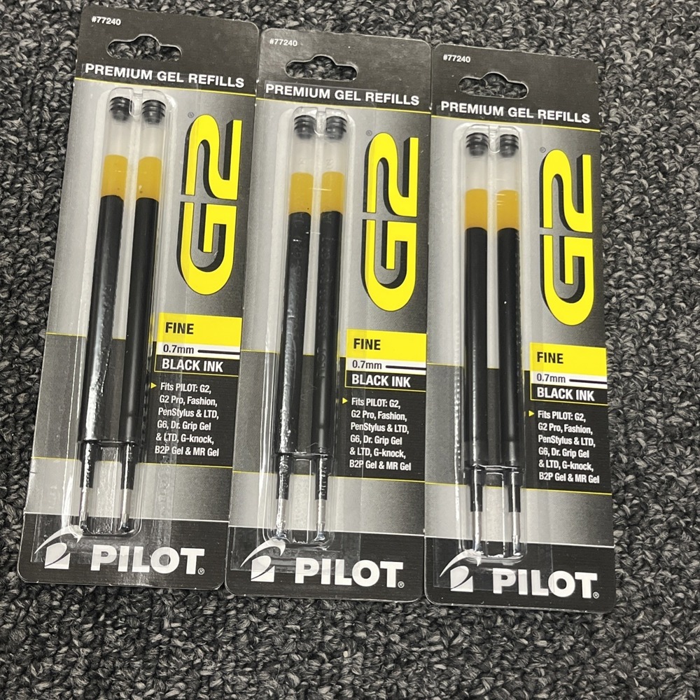 3 Packs -‎ PILOT G2, DR GIP GEL, Q7, PRECISE Rollerball Refills - BLACK Fine